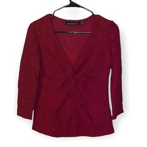 Briggs New York red lace blouse